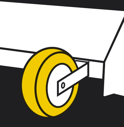 ROUES EN CAOUTCHOUC DIRECTIONNELLES ET RÉGLABLES EN HAUTEUR